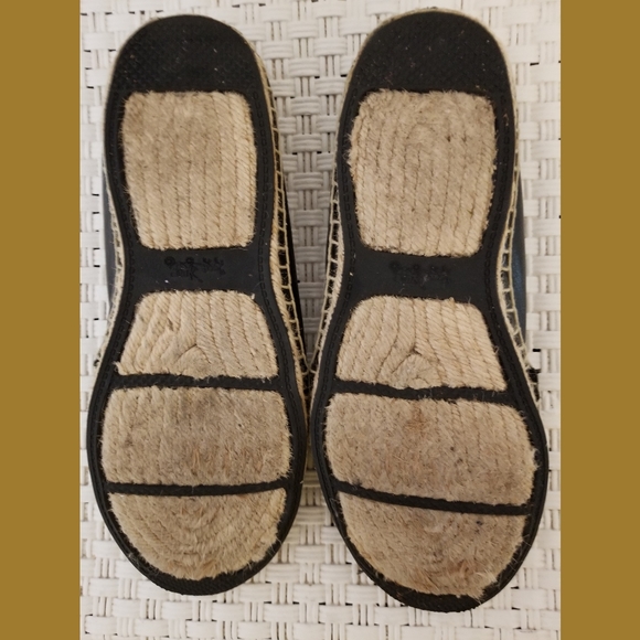 Coach Rhodelle Black Leather Espadrilles Flats 10B - Picture 7 of 8